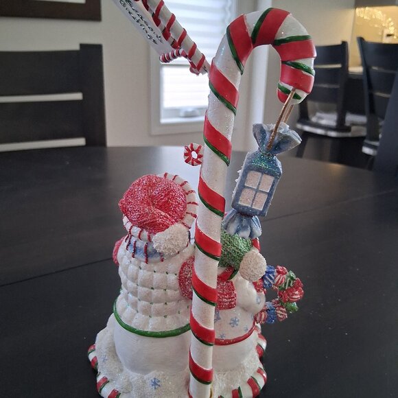 Betty Singer Collection Candy Can Lane Christmas Snowman Ornament - Picture 4 of 7